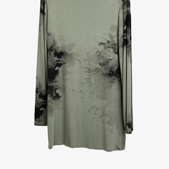 Sarah Pacini Stretch Green Tie-Dye Cowl Neck Tunic - Picture 2 of 7